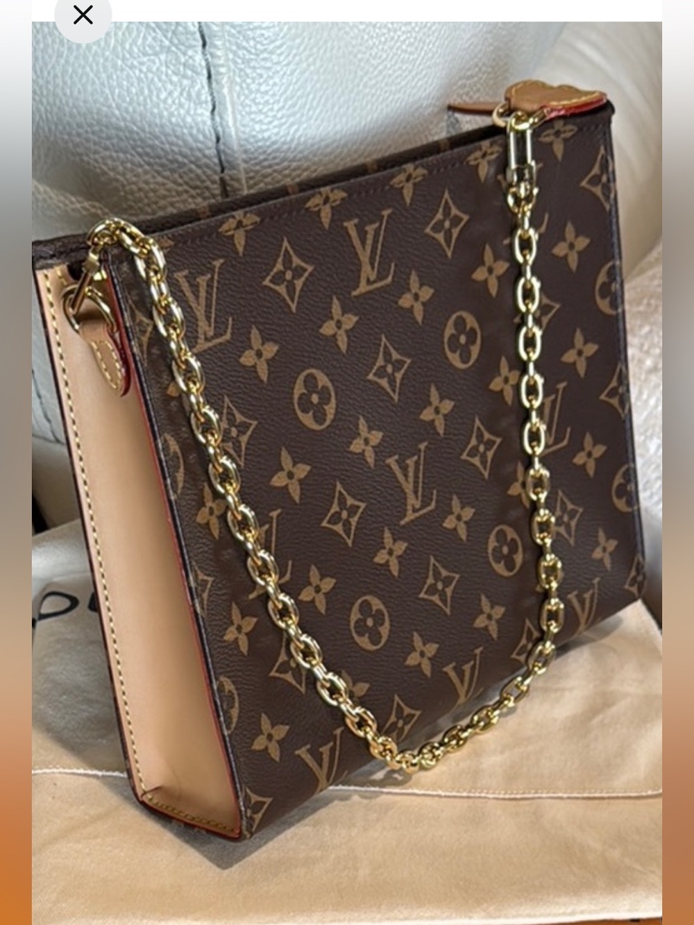Authentic, LV TOILETRY POUCH ON CHAIN! Hard to find! Strap is in new condition!